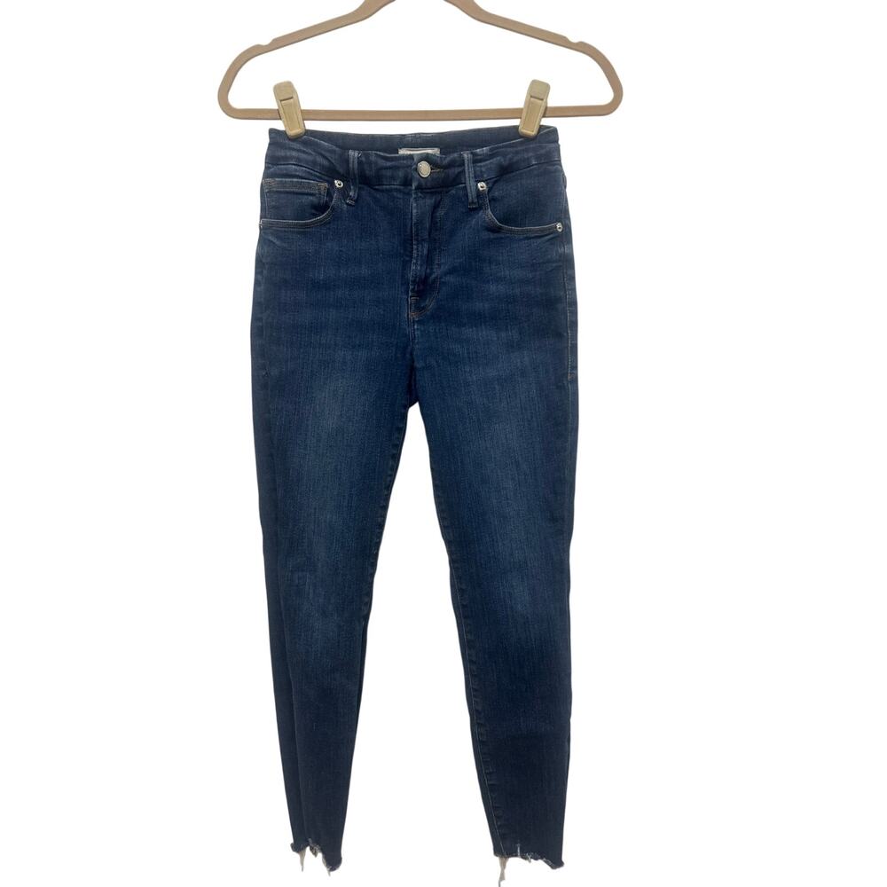 Good American High Rise Dark Blue Skinny Jeans